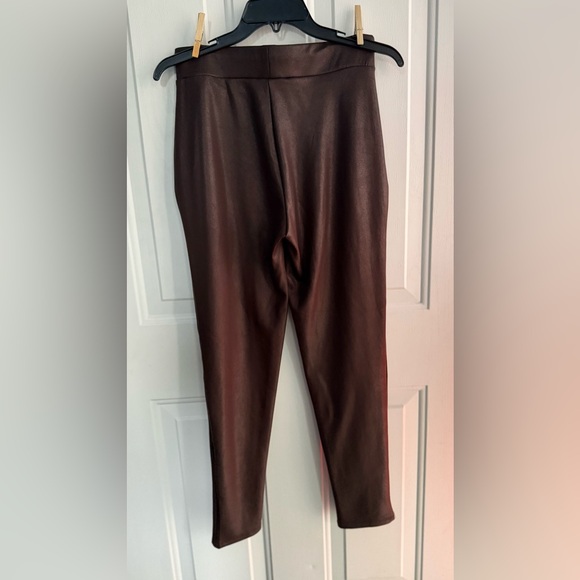 RACHEL ZOE Faux Leather Coated women’s Leggings Brown Stretch Pants, SIZE XS - Picture 6 of 13